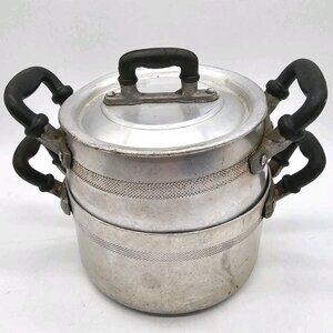 Vintage Hammered Aluminum Pots And Single Lid From Italy MCM